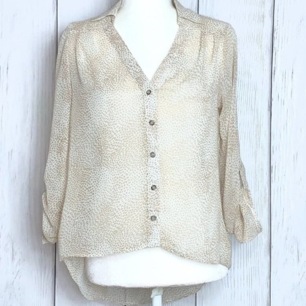 Sheer animal print blouse